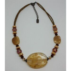 ARTISAN style natural stone/gemstone inclusion necklace boho statement
